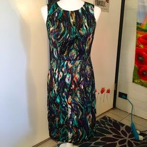 Multicolored high front and back sleeveless dress